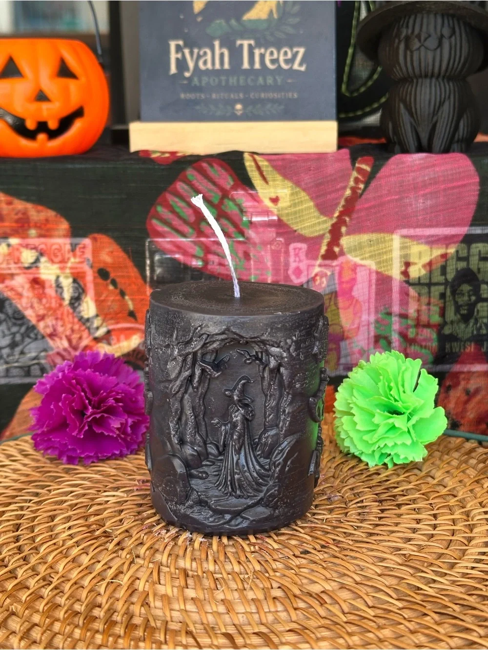 Black Witch in the Woods Pillar Candle
